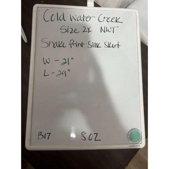 NWT Women’s Coldwater Creek Snake Skin Skirt Size 2X Silk Blend - Picture 4 of 8